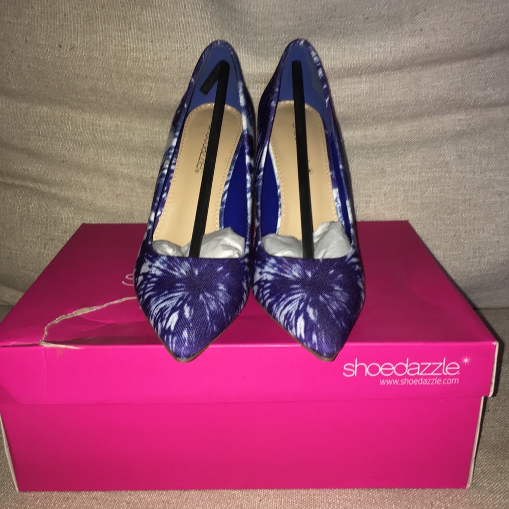 Blue Tye-dye stiletto pumps